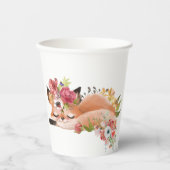 Niedlicher Aquarellfuchs Pappbecher (Vorderseite)