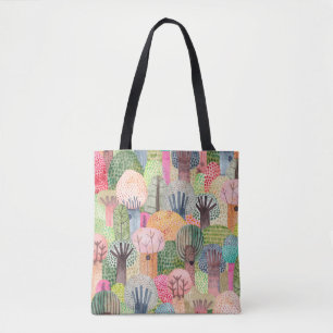 Niedlicher Aquarellhintergrund Kinderwaldnaht Tasche