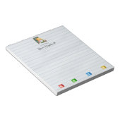 Niedlicher Aquarelllehrer mit ABCD-Cubase Notizblock (angewinkelt)