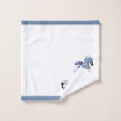 Niedlicher Aquarellpinguin Snowflakes Weihnachten Badhandtuch Set (Waschlappen)