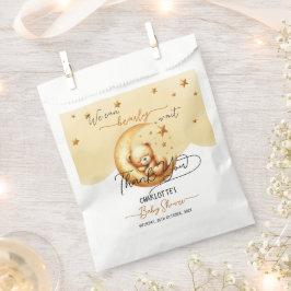 Niedlicher Aquarellschläfer auf Mond Babydusche Geschenktütchen