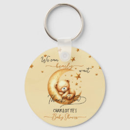 Niedlicher Aquarellschläfer auf Mond Babydusche Schlüsselanhänger
