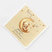 Niedlicher Aquarellschläfer auf Mond Babydusche Serviette (Ecke)