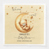 Niedlicher Aquarellschläfer auf Mond Babydusche Serviette (Vorderseite)