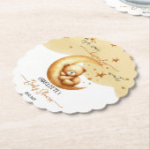 Niedlicher Aquarellschläfer auf Mond Babydusche Untersetzer (angewinkelt)