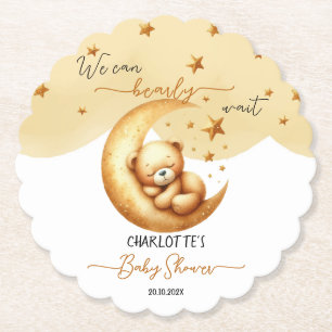 Niedlicher Aquarellschläfer auf Mond Babydusche Untersetzer