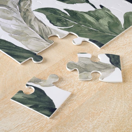 Niedlicher Aquatercolor Llama | Tropical Monstera Puzzle (Seite)