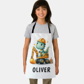 Niedlicher Arbeiter Dinosaurier auf einem Bagger Schürze (Insitu)