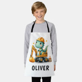 Niedlicher Arbeiter Dinosaurier auf einem Bagger Schürze (Getragen)