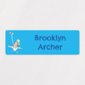 Niedlicher Archerfish Cartoon personalisiert Etiketten (Design 1)