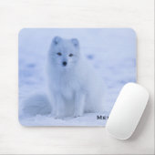 Niedlicher arktischer Fox im Hintergrund des schne Mousepad (Mit Mouse)