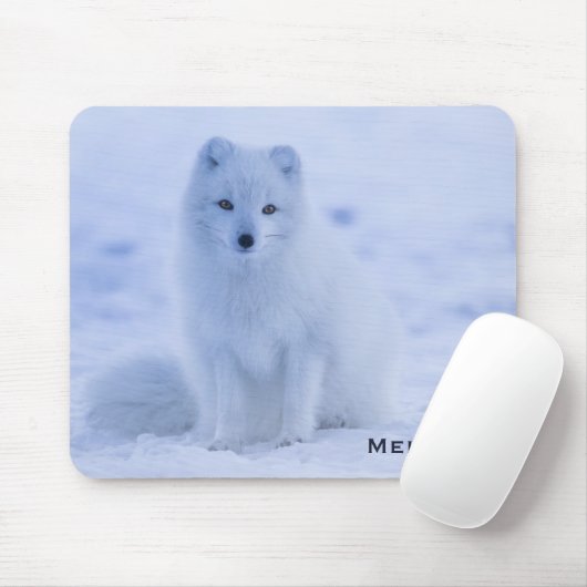 Niedlicher arktischer Fox im Hintergrund des schne Mousepad (Mit Mouse)