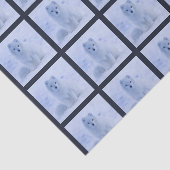 Niedlicher arktischer Fox im Hintergrund des schne Seidenpapier (Ausschnitt)