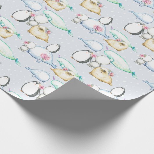 Niedlicher arktischer geschenkpapier (Ecke)