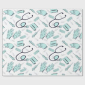 Niedlicher Arzt für Krankenpflege Geschenkpapier (Flach)