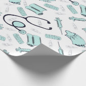 Niedlicher Arzt für Krankenpflege Geschenkpapier (Ecke)