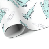 Niedlicher Arzt für Krankenpflege Geschenkpapier (Rolleneckpunkt)