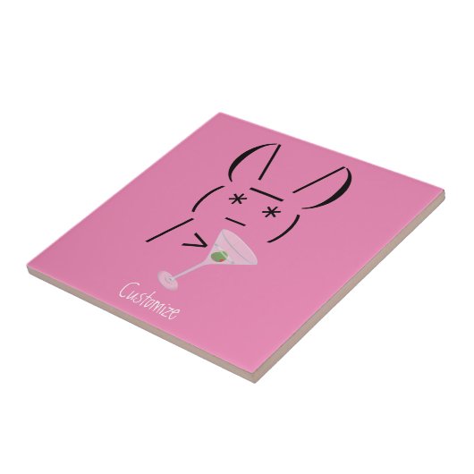 Niedlicher ascii-Hasen-Stei Thunder_Cove Fliese (Seite)