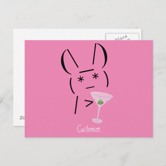 Niedlicher ascii-Hasen-Stei Thunder_Cove Postkarte (Vorne/Hinten)