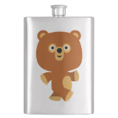 Niedlicher assertiver Cartoon Bärenattrappe Flachmann (Vorderseite)