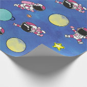Niedlicher Astronaut im Weltraum Star Planet Geschenkpapier (Ecke)