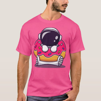 Niedlicher Astronaut mit Doughnut Cartoon1 T-Shirt