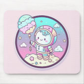 Niedlicher Astronaut mit Eiscreme-Baloon auf dem M Mousepad (Vorne)