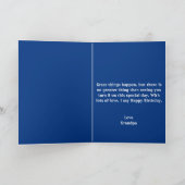 Niedlicher Astronaut Space Rocket Blue 8. Geburtst Karte (Innenseite)