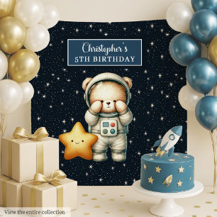 Niedlicher Astronaut Teddy Bär Geburtstagskorb Boy Wandteppich