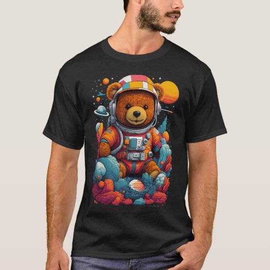 Niedlicher Astronaut Teddy Bear T-Shirt (Vorderseite)