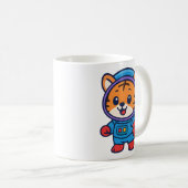 Niedlicher Astronaut Tiger Tasse Adventure Space T (VorderseiteRechts)