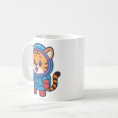Niedlicher Astronaut Tiger Tasse Adventure Space T (Vorderseite Links)