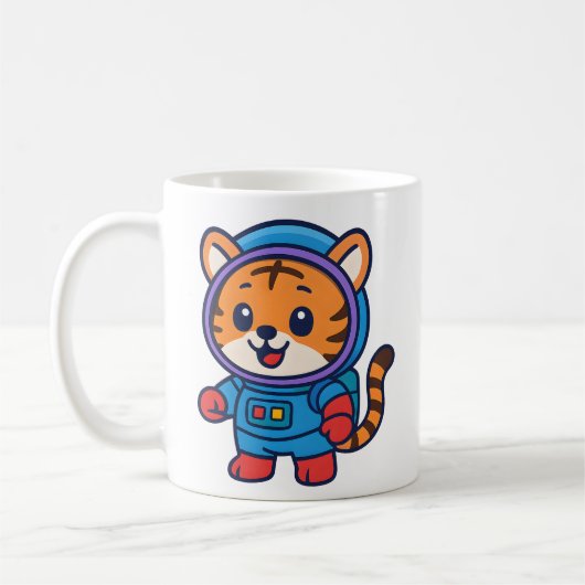 Niedlicher Astronaut Tiger Tasse Adventure Space T (Links)