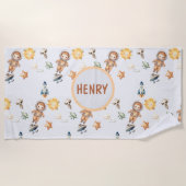 Niedlicher Astronaut und Adortable Space Adventure Strandtuch (Vorderseite)