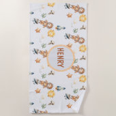 Niedlicher Astronaut und Adortable Space Adventure Strandtuch (Vorderseite)