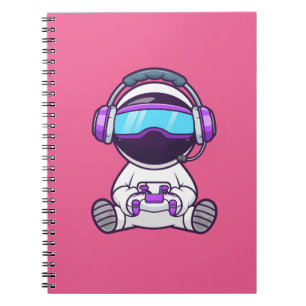 Niedlicher Astronaut VR Cartoon Notizblock