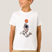 Niedlicher Astronaut Weltraumbasketball Kinder T-Shirt (Vorderseite)