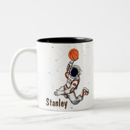 Niedlicher Astronaut Weltraumgalaxie Basketball Zweifarbige Tasse