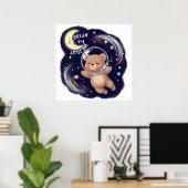 Niedlicher Astronautenbär, Kinderzimmer individuel Poster (Heimbüro)