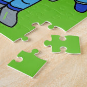 Niedlicher Astronautenjunge und Rakete mit Namen Puzzle (Seite)