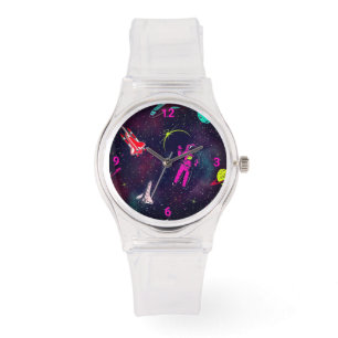 Niedlicher Astronautenraum Armbanduhr