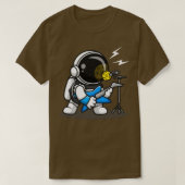 Niedlicher Astronautenrocker mit Gitarren-Cartoon T-Shirt (Design vorne)