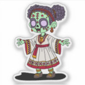 Niedlicher äthiopischer Zombie Aufkleber (Vorderseite)