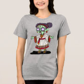 Niedlicher äthiopischer Zombie Tri-Blend Shirt (Vorderseite)