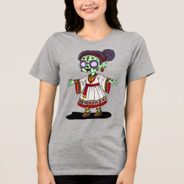 Niedlicher äthiopischer Zombie Tri-Blend Shirt