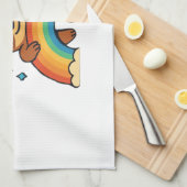 Niedlicher � auf � Rainbow Positives Zitat Sticke Geschirrtuch (Viertel Falte)