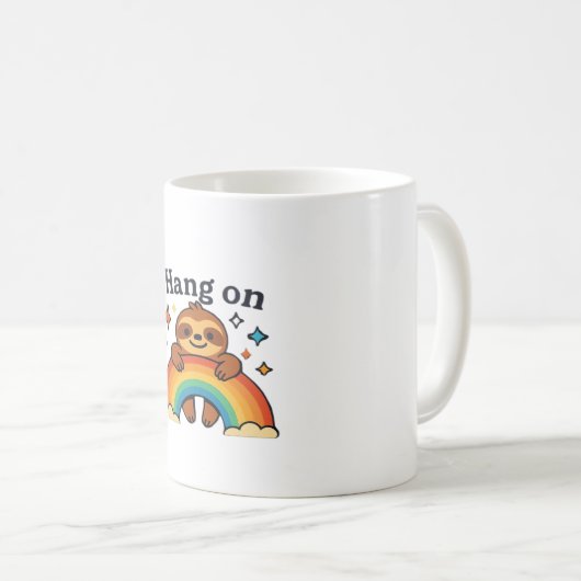 Niedlicher � auf � Rainbow Positives Zitat Sticke Kaffeetasse (VorderseiteRechts)