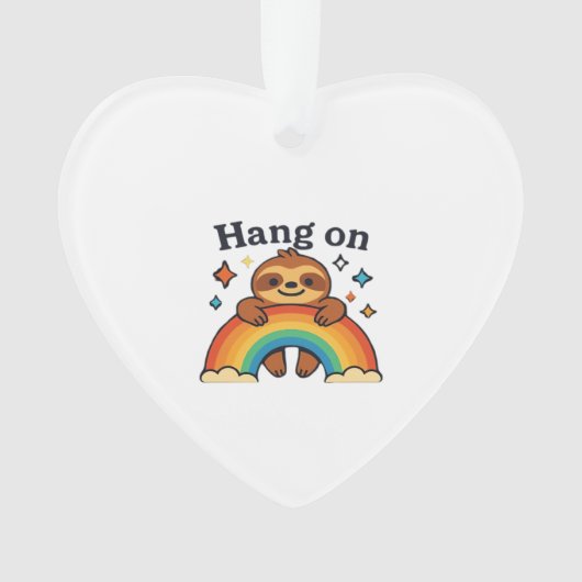 Niedlicher � auf � Rainbow Positives Zitat Sticke Ornament (Vorderseite)