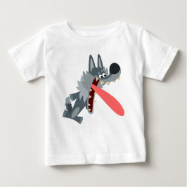 Niedlicher aufgeregter Cartoon Wolf Baby T - Shirt