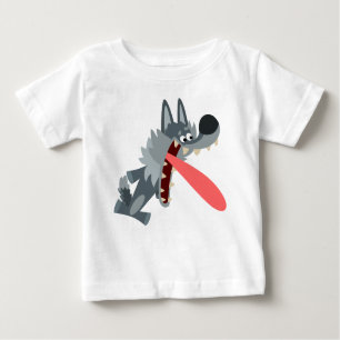 Niedlicher aufgeregter Cartoon Wolf Baby T - Shirt